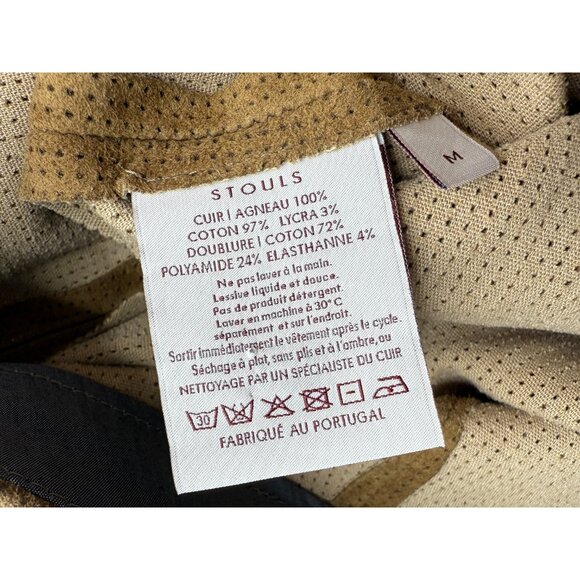 STOULS BROWN SUEDE PERFORATED WIDE LEG PANTS - Picture 5 of 8